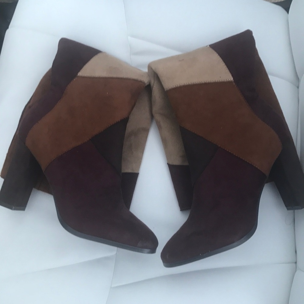 Multi colored suede boots